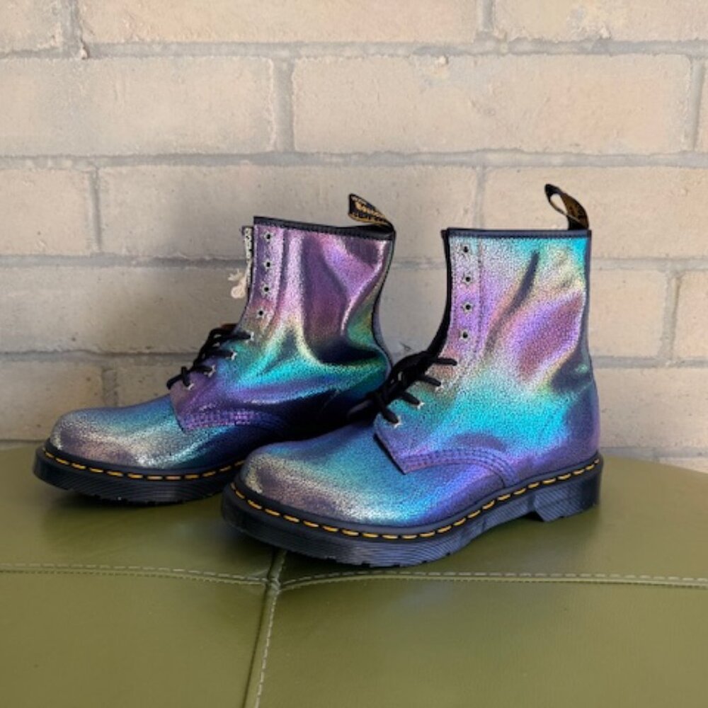 Dr Martens Rainbow Ray suede boots in purple rainbow size US women's 11 / UK 9
